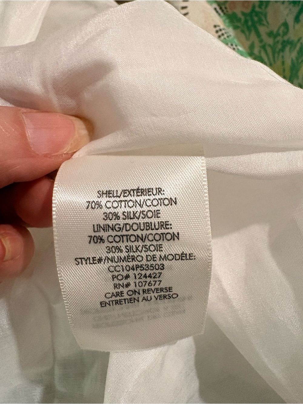 ALICE + OLIVIA Off-Shoulder Smocked Dress with Green Floral Print (Small petite) - Picture 11 of 16